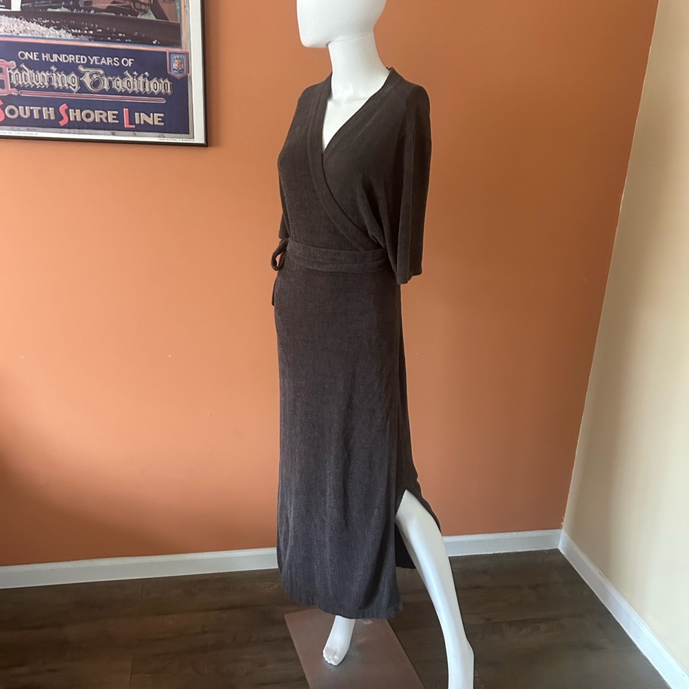 BAREFOOT DREAMS charcoal gray “COZY CHIC ULTRA LITE” wrap dress